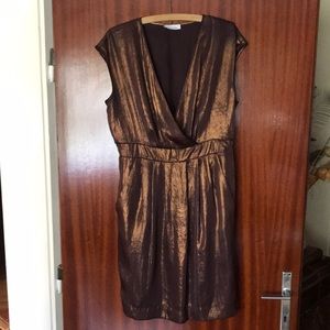 Calvin Klein brown metalic dress